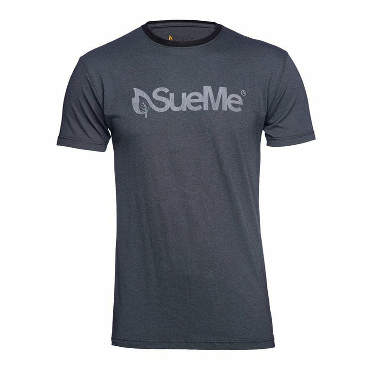 Logo Chest Reflective Contrast Neck Grey/Black T-shirt