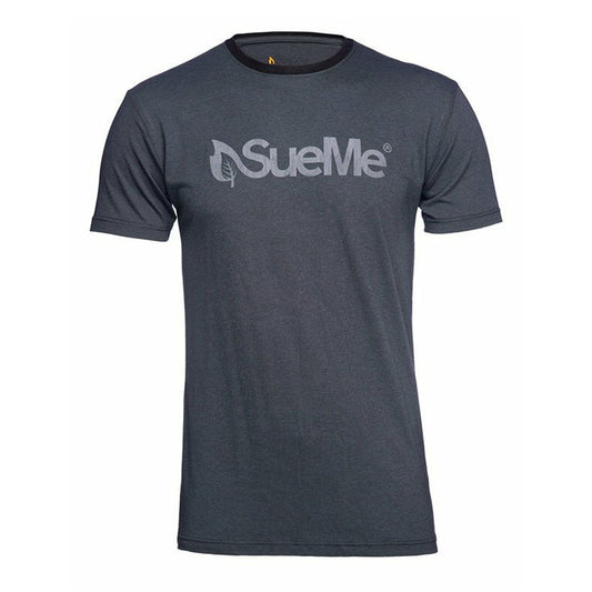 Logo Chest Reflective Contrast Neck Grey/Black T-shirt