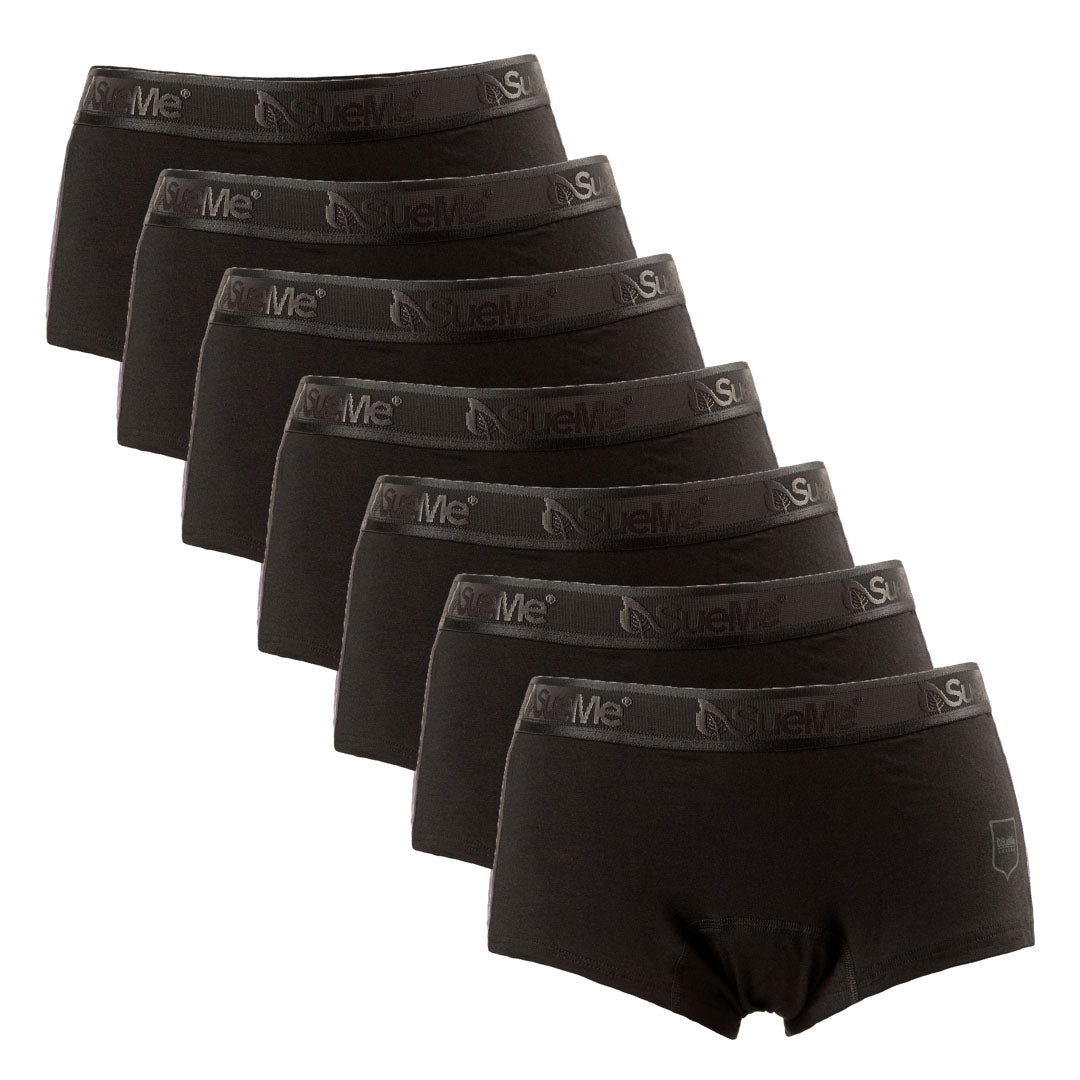 Sustainable Women's Underwear Black Beech Shorties 7 pack