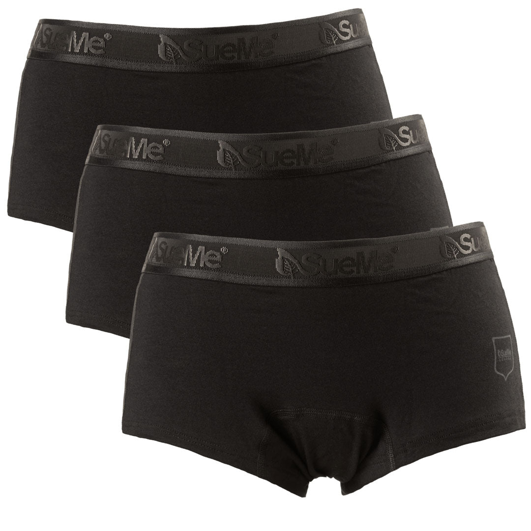 Sustainable Women's Underwear Black Beech Shorties 3 pack